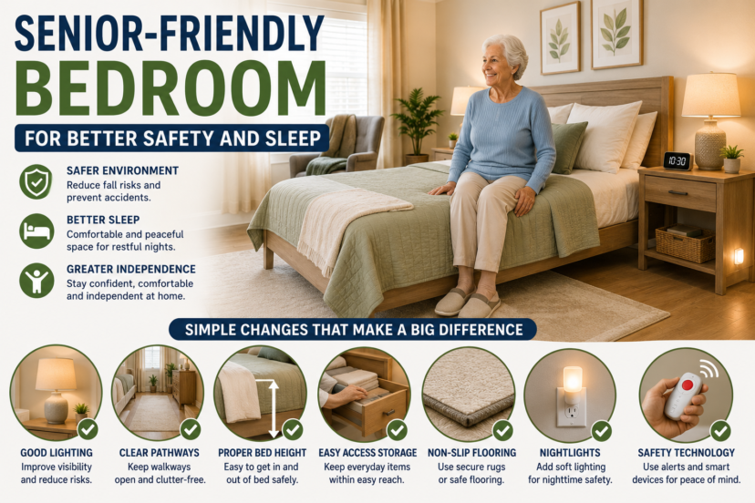 senior-friendly bedroom