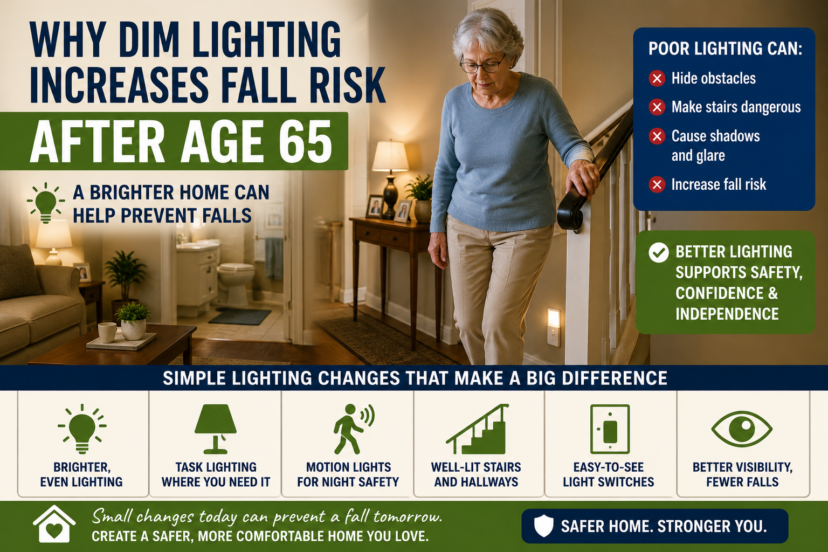 why dim lighting increases fall risk after age 65
